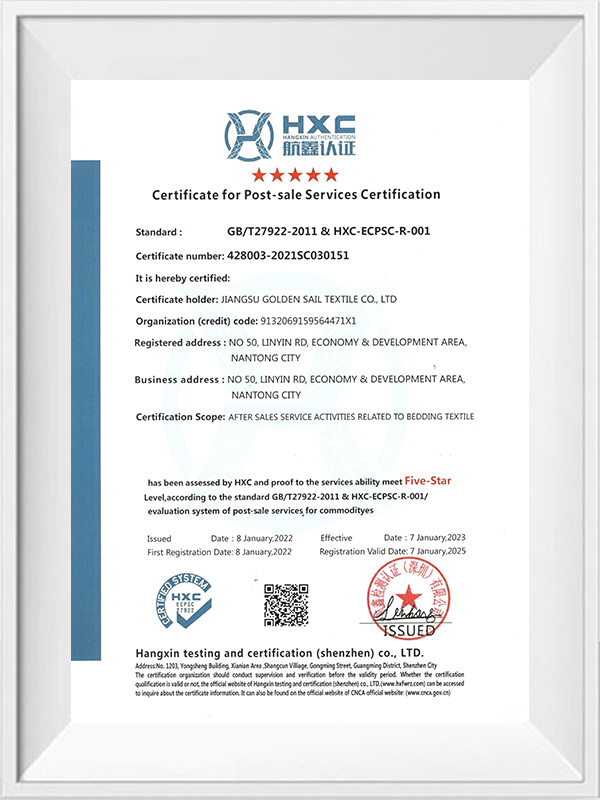 Certificat de certification des services après-vente